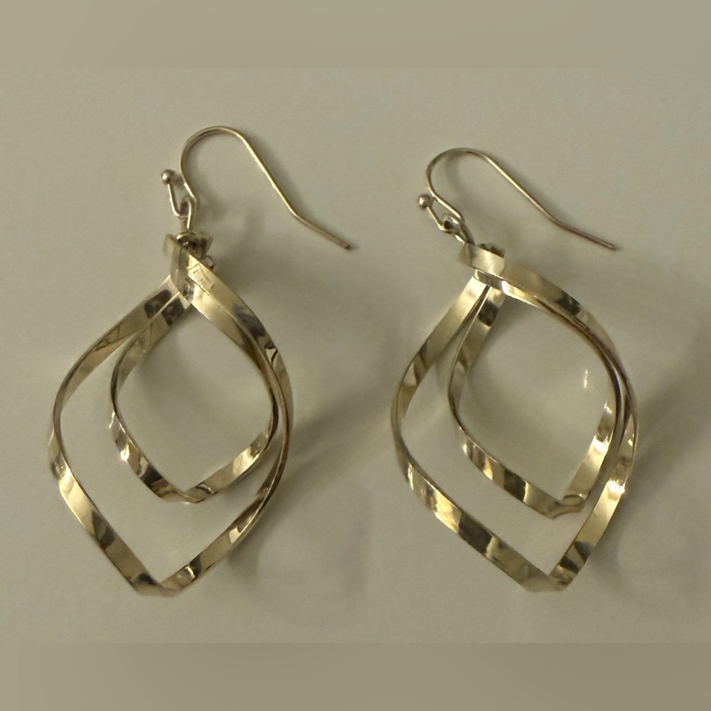 Gold-Tone Double Twist Drop Earrings - Picture 4 of 8
